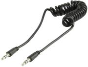 valueline vlmp22010b100 coiled 35mm stereo audio cable 1m black photo