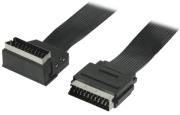 valueline vlvp31035b300 video scart cable male 90 angled scart male flat straight 3m photo
