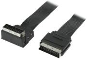 valueline vlvp31045b100 video scart cable male 270 angled scart male flat straight 1m photo