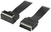 valueline vlvp31035b100 video scart cable male 90 angled scart male flat straight 1m photo