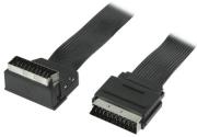valueline vlvp31045b300 video scart cable male 270 angled scart male flat straight 3m photo