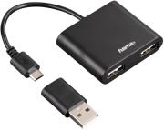 hama 54140 usb20 otg hub 1 2 for smartphone tablet notebook pc photo