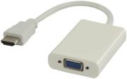 valueline vlmp34900w020 hdmi adapter cable hdmi vga 35mm stereo jack 02m white photo