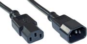 inline power cable 3 pin iec male to female black 15m photo