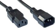 inline power cable 3 pin iec male to female black 2m photo