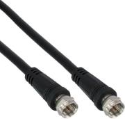 inline sat cable 2x shielded ultra low loss 2x f plug 75db black 10m photo