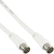 inline sat cable 2x shielded ultra low loss 2x f quick plug 80db white 5m photo
