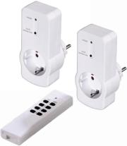 hama 121938 radio controlled power outlet set with remote control white photo