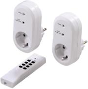 hama wireless switching set 2x socket 1x remote control 121949 white photo