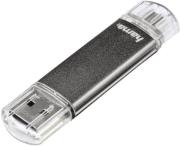 hama 123926 laeta twin 64gb usb20 flash drive grey photo