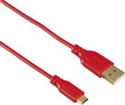 hama 135703 flexi slim micro usb cable gold plated twist proof 075m red photo