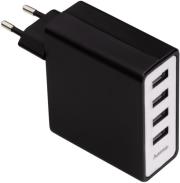 hama 54182 auto detect 4 port usb charging adapter for tablets 5 v 51 a black photo