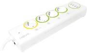 logilink pa0130 logismart outlet strip with 4x usb metering and switch
