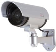 logilink sc0204 dummy security camera with red flashing light silver