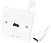 logilink ah0014 hdmi wall plate with 1x hdmi female white photo