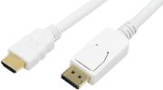 logilink cv0064 display port to hdmi cable 1m white photo