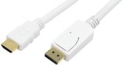 logilink cv0065 display port to hdmi cable 3m white photo