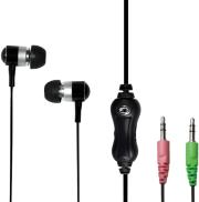 logilink hs0018a stereo in ear earphone with 2 sets ear buds with microphone black photo