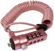 logilink nbs007 heavy duty security cable with 4 dial combination lock pink photo