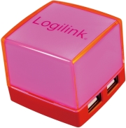 logilink ua0118 cube usb 20 4 port hub illuminated pink photo