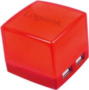logilink ua0122 cube usb 20 4 port hub illuminated red photo