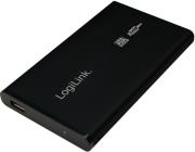 logilink ua0041b 25 sata hdd enclosure usb 20 aluminium black photo