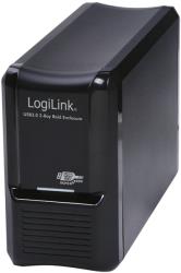 logilink ua0154a 2 bay raid enclosure for 2x 35 sata hdd usb 30 aluminium black photo