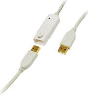 logilink ua0092 usb 20 active repeater cable with slide lock 12m white photo