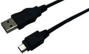 logilink cu0014 usb 20 connection cable a male to b mini male 5 pin 18m black photo