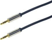 logilink ca10300 audio cable 2x 35mm male stereo gold plated 3m dark blue photo