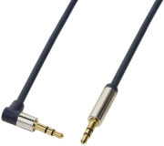 logilink ca11030 audio cable 2x 35mm male one side 90 angeled gold plated 03m dark blue photo