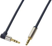 logilink ca11075 audio cable 2x 35mm male one side 90 angeled gold plated 075m dark blue photo
