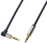 logilink ca11100 audio cable 2x 35mm male one side 90 angeled gold plated 1m dark blue photo
