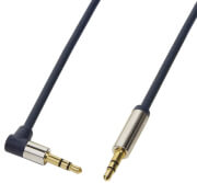 logilink ca11150 audio cable 2x 35mm male one side 90 angeled gold plated 15m dark blue photo