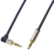 logilink ca11300 audio cable 2x 35mm male one side 90 angeled gold plated 3m dark blue photo