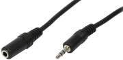 logilink ca1054 audio extension cable 1x 35mm male to 1x 35mm female 3m black photo