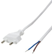 logilink cp138 power cord euro plug typ c cee 7 16 to open wire with crimp barre 15m white photo