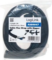 logilink kab0047 cable flexwrap with zipper 30mm 2m black photo