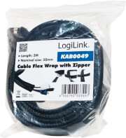 logilink kab0049 cable flexwrap with zipper 50mm 2m black photo