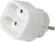 logilink lps218 power socket adapter with 2 euro sockets white photo