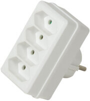 logilink lps220 power socket adapter with 4 euro sockets white photo