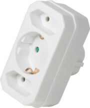 logilink lps221 power socket adapter with 2 euro schuko socket white photo