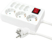 logilink lps210 7 way outlet strip 3x schuko 4x euro with switch child protection 5m white photo