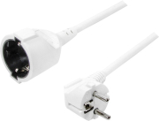 logilink lps101 power extension cord 90 angeled schuko plug to schuko jack 3m white photo