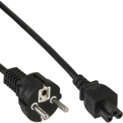 inline power cable type f german to 3 pin notebook plug black 18m photo