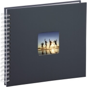 hama 02112 fine art spiral bound album 28x24cm 50 white pages grey photo