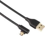 hama 54545 micro usb 20 cable 90 angled plug gold plated twist resistant 1m photo