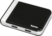 hama 54546 3 port usb 31 hub card reader incl usb c adapter black silver photo