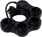 quirky pivot power pop flexible power strip 4 outlets eu black photo