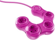 quirky pivot power pop flexible power strip 4 outlets eu pink photo